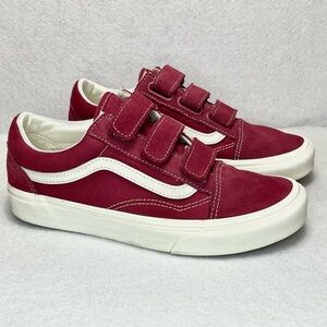 Vans Old Skool V Burgundy Suede/Canvas Sneakers Shoes Women’s size 7 Men’s 5.5